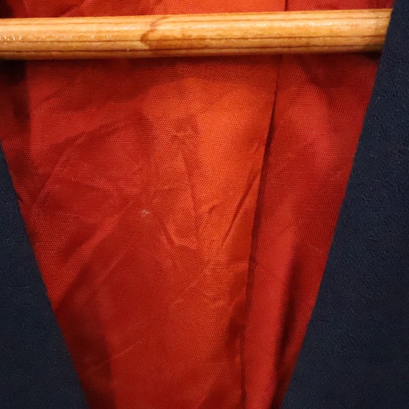 Vintage Military Style Blazer Womens Preppy Navy Wool Blend Gold Button Size 2 - Picture 9 of 10